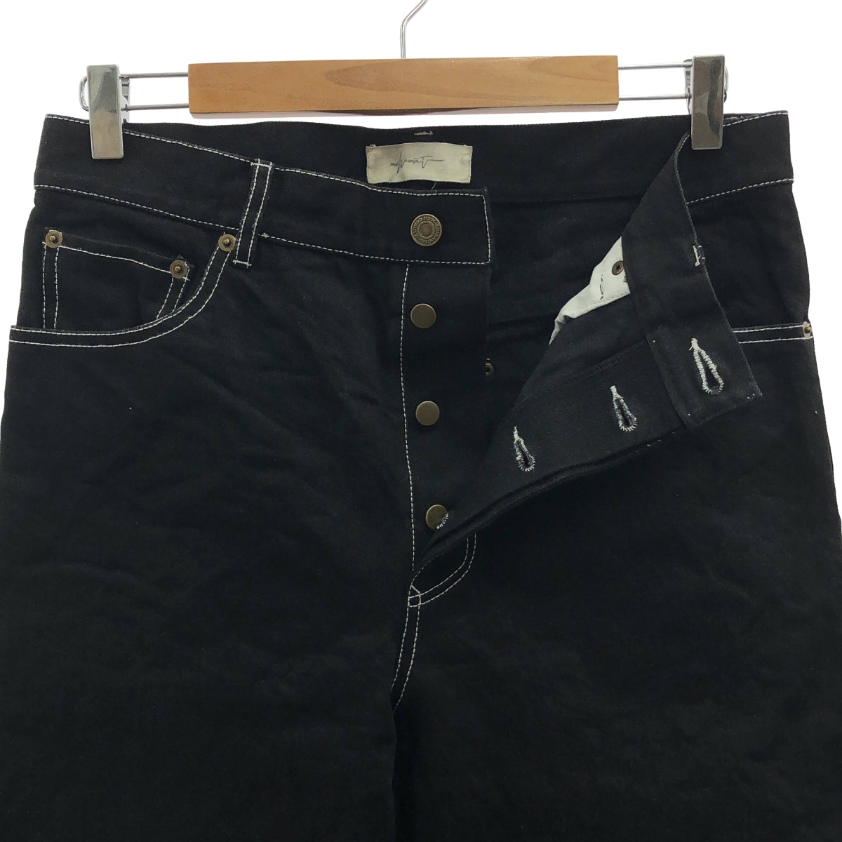 【미품】 Advent / 어드벤트 | cotton straight trousers / 스트레이트 팬츠 | 2 | black | 남성