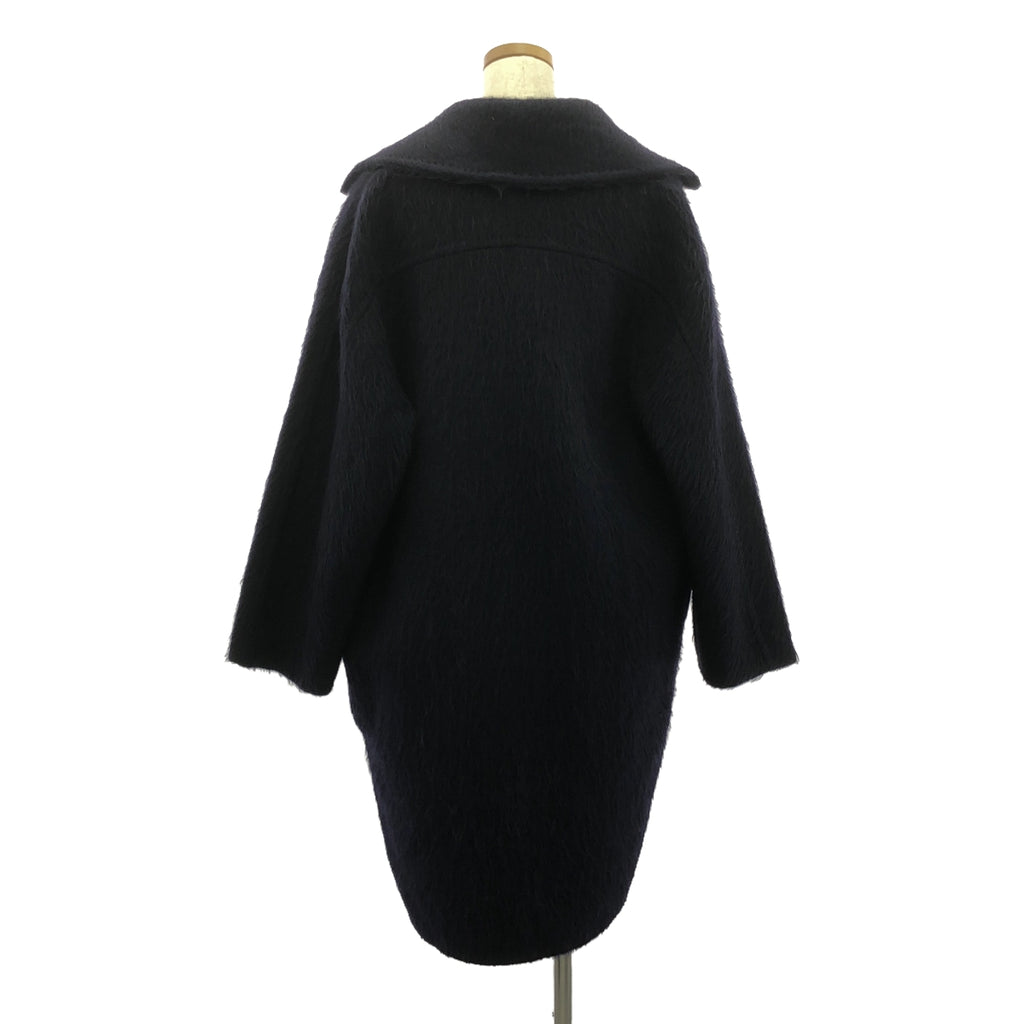 Max Mara / 맥스마라 | CUCITO A MANO / 울 알파카 샤기 오버코트 | 36 | 다크 네이비 | 여성