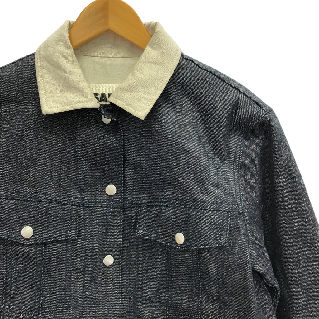 JIL SANDER+ / ジルサンダープラス | バイカラー デニムジャケット | M | ブラック | レディース