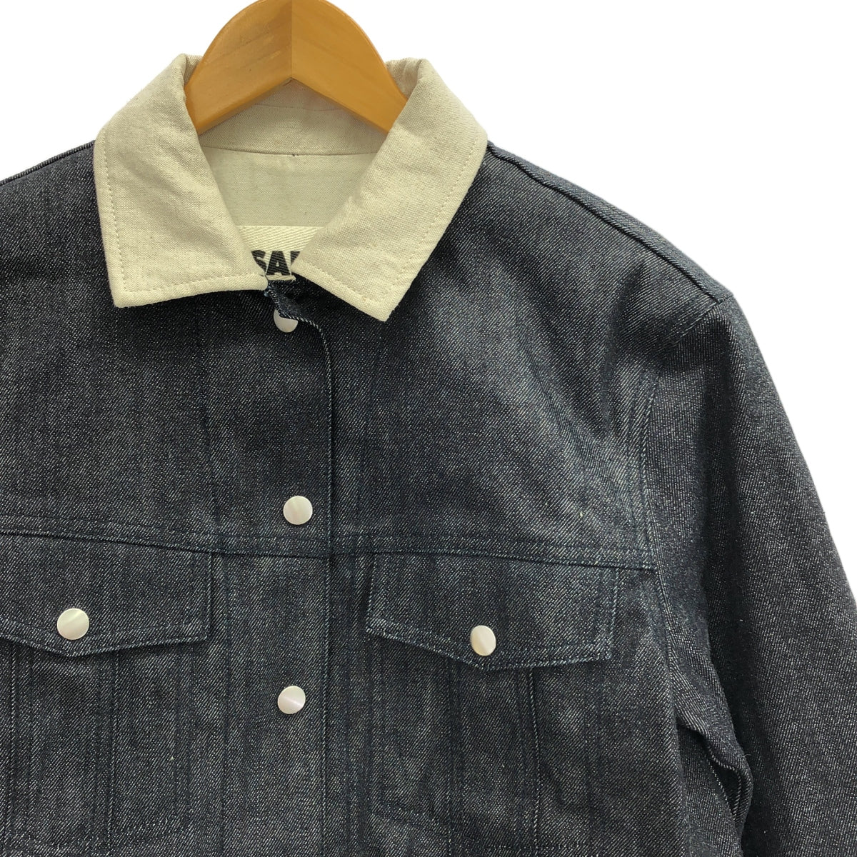 JIL SANDER+ / ジルサンダープラス | バイカラー デニムジャケット | M | ブラック | レディース