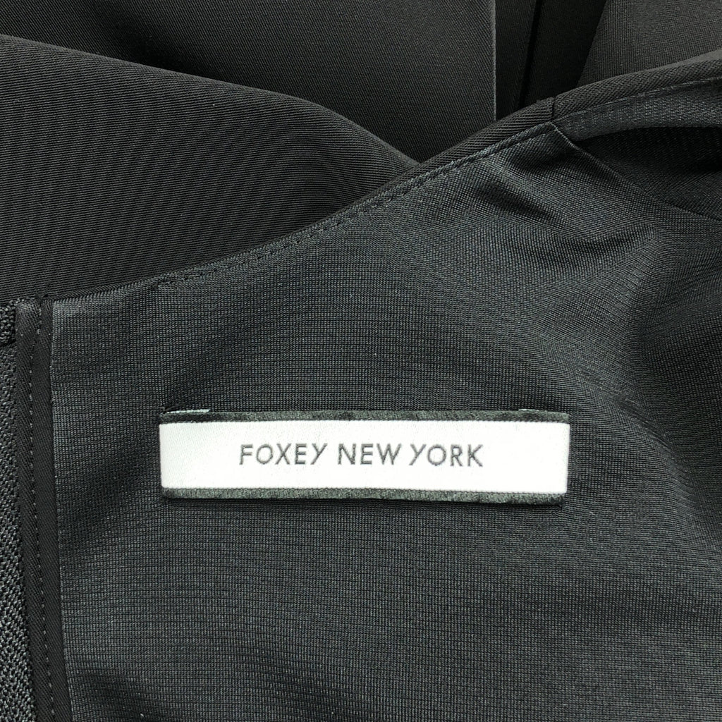 【美品】  FOXEY NEW YORK / フォクシーニューヨーク | クルーネック ポリエステル ワンピース | 38 | ブラック | レディース