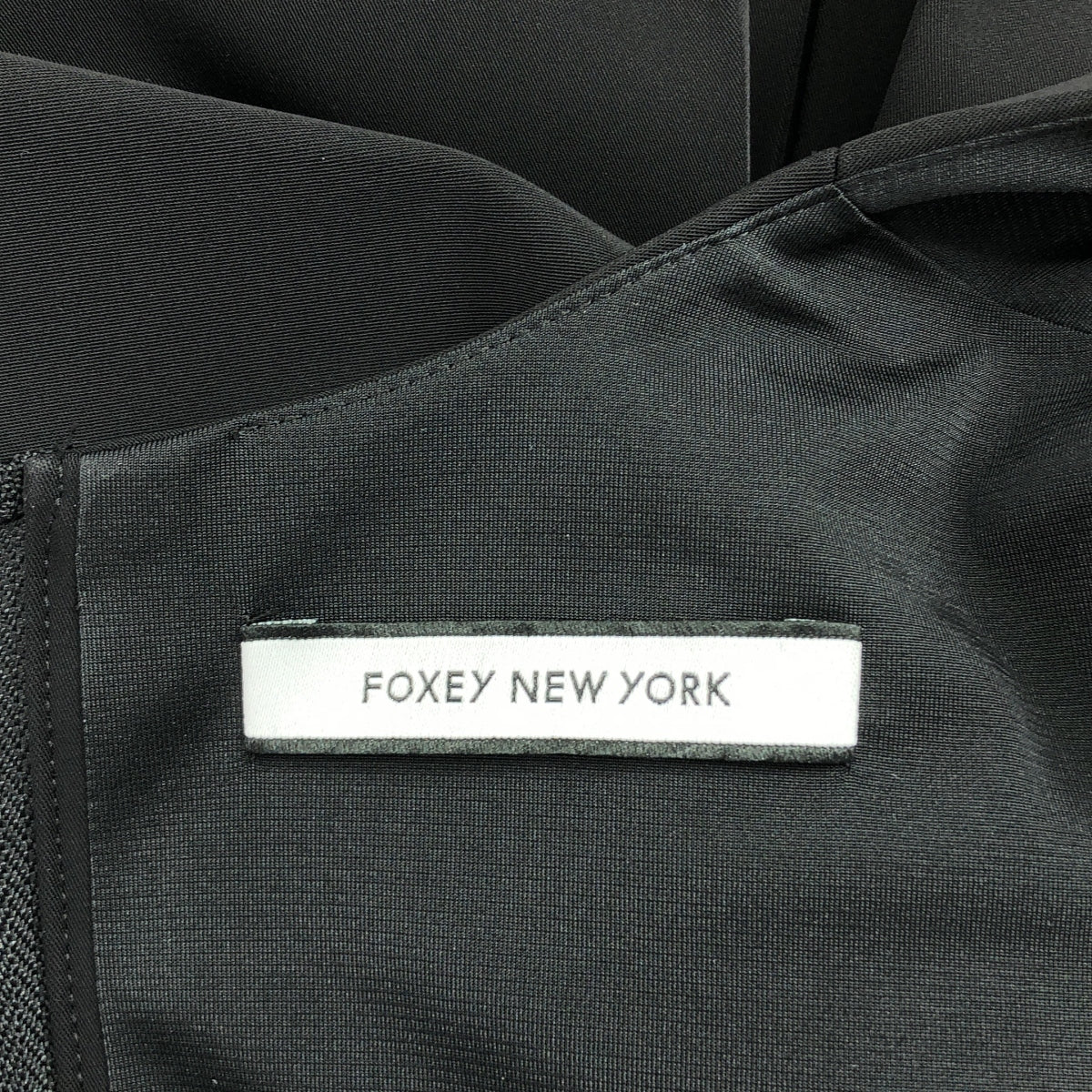 【美品】  FOXEY NEW YORK / フォクシーニューヨーク | クルーネック ポリエステル ワンピース | 38 | ブラック | レディース