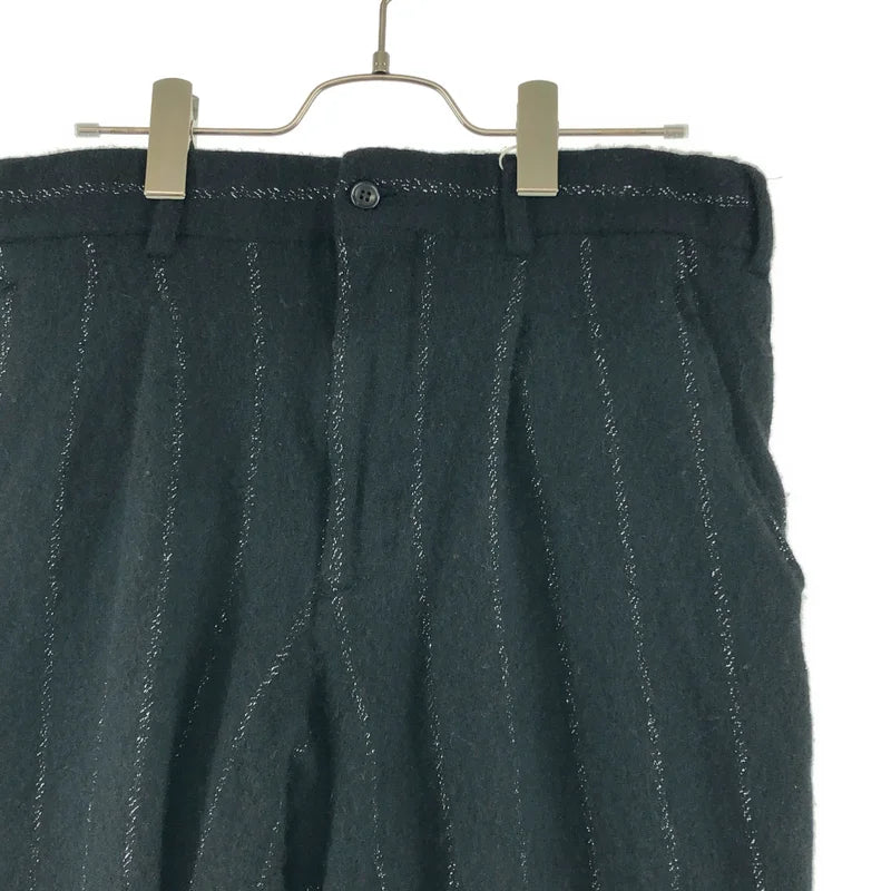 COMME des GARCONS HOMME PLUS / コムデギャルソンオムプリュス | 2025AW | ウール縮絨 ラメストライプ パンツ | S | メンズ