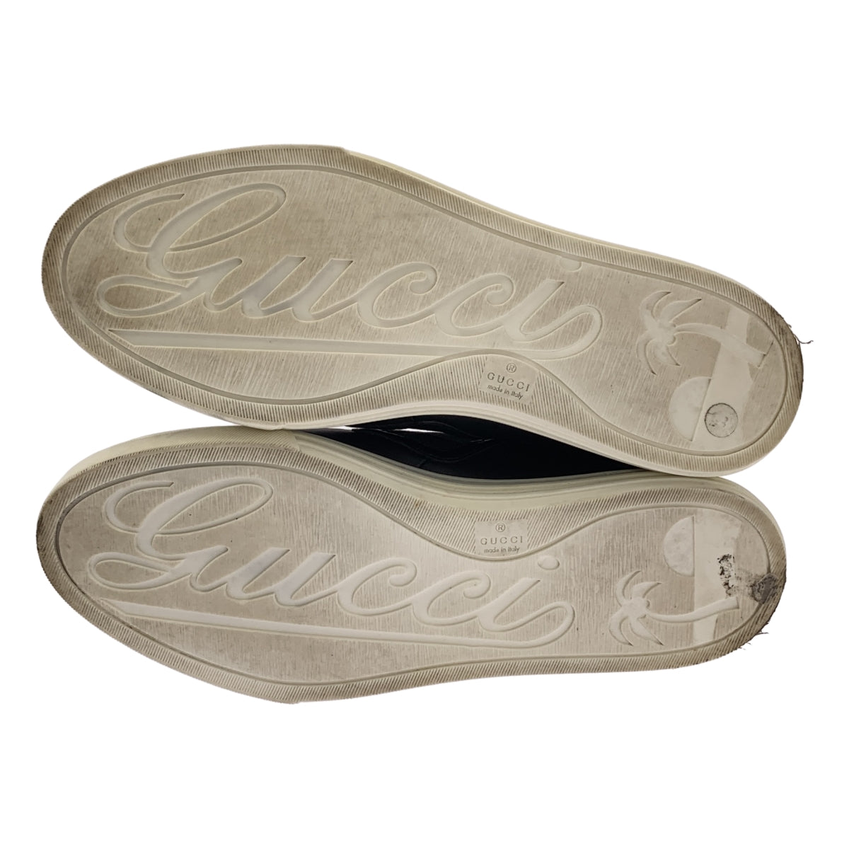 GUCCI / グッチ | レザー スリッポン スニーカー | 38 | ブラック