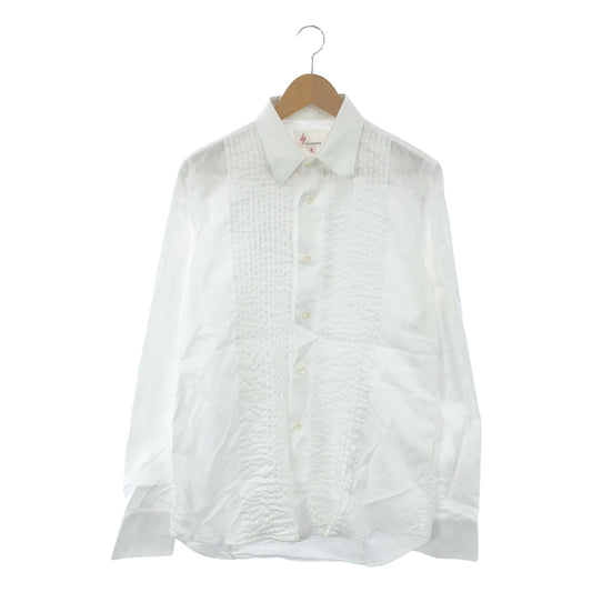 YOHJI YAMAMOTO | Pintuck Pleated Dress Shirt | 40 (15 1/2) | White | Men's