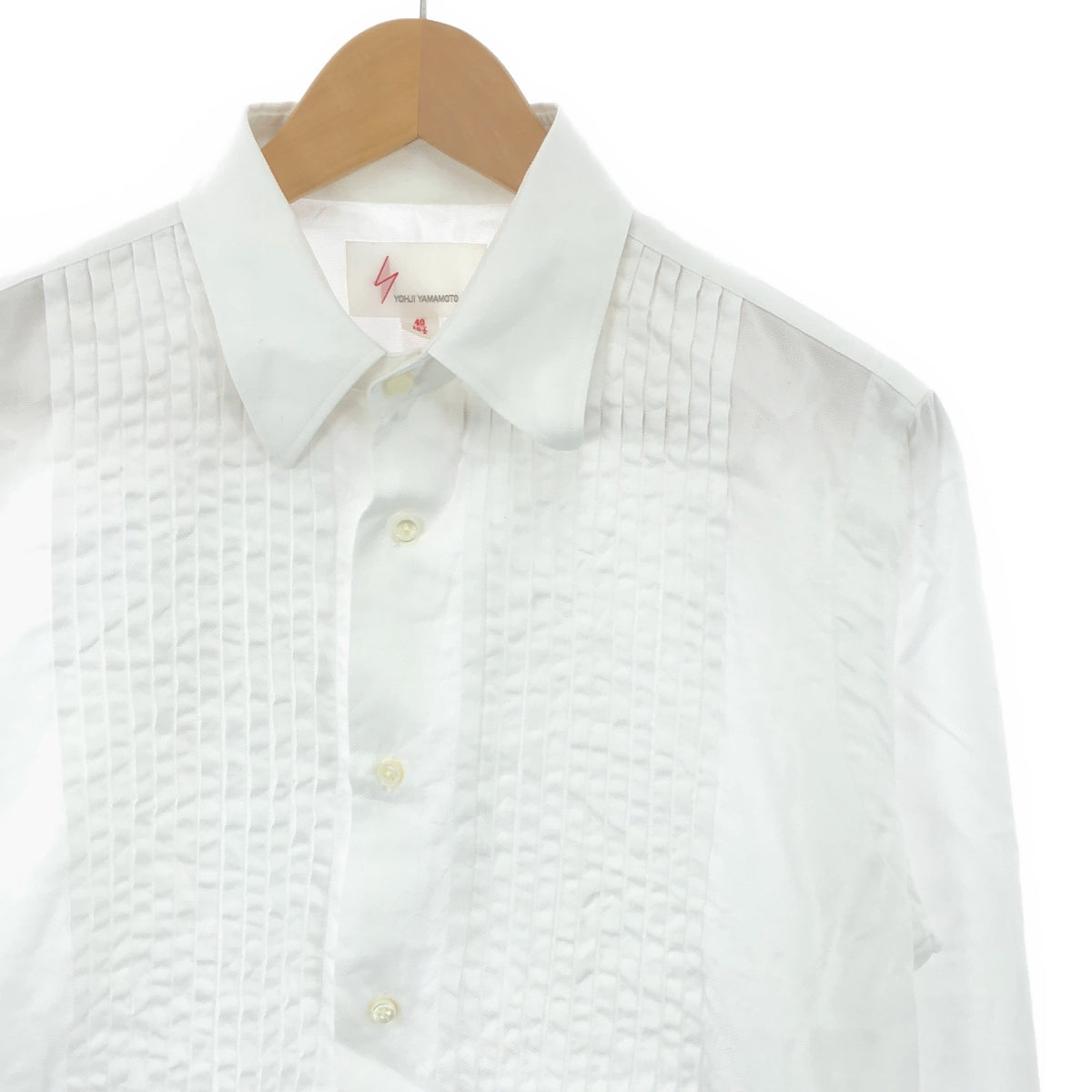 YOHJI YAMAMOTO | Pintuck Pleated Dress Shirt | 40 (15 1/2) | Men's