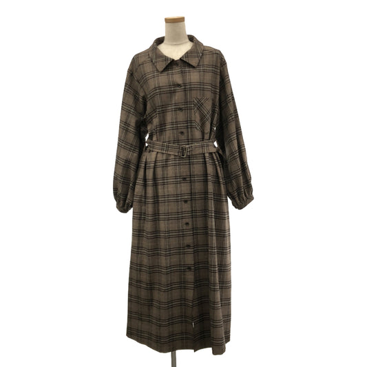 harenoti. / Harenochi | Checked long dress | Brown | Women's