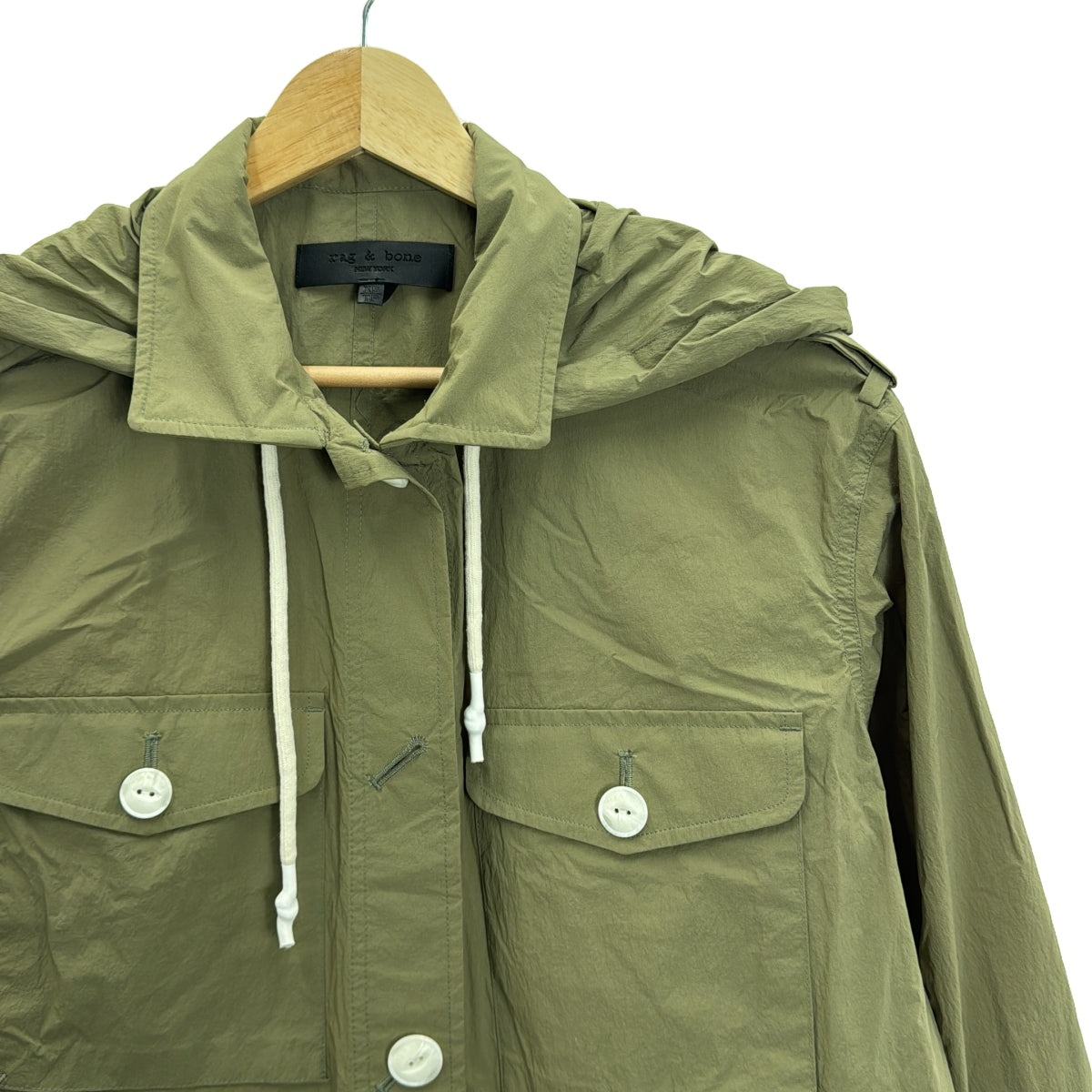 【美品】  rag & bone / ラグアンドボーン | ナイロン フーデッド ロングコート | XS | カーキ | レディース