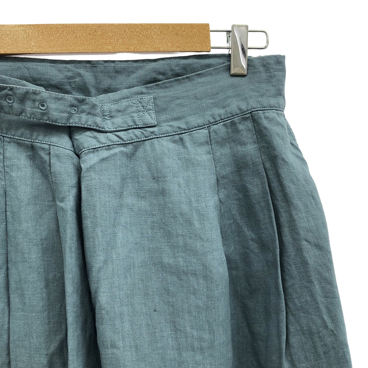 巢狀睡袍 / 巢狀睡袍 |亞麻腰帶寬褲 | F |藍色 |女性的