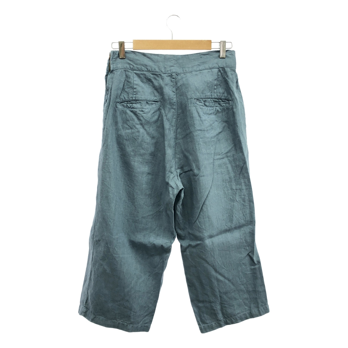 巢狀睡袍 / 巢狀睡袍 |亞麻腰帶寬褲 | F |藍色 |女性的