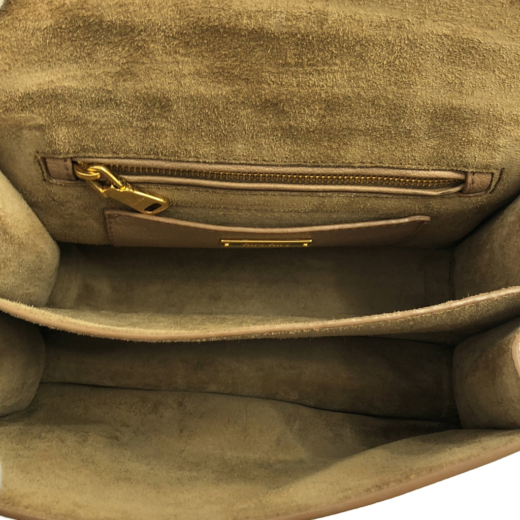 miu miu / ミュウミュウ | レザー ロゴ フラップ ショルダーバッグ | ピンク | レディース