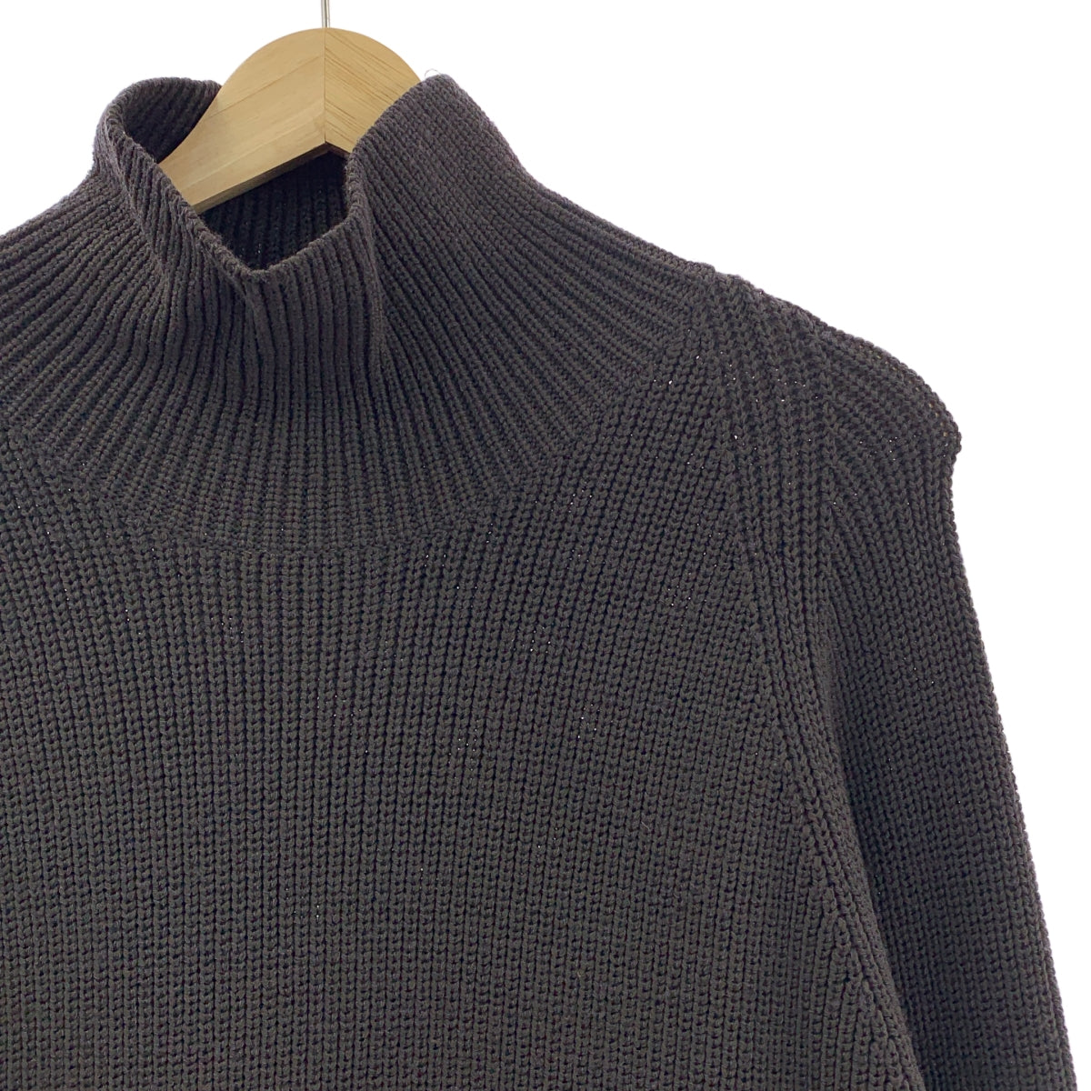 驚艷誘惑 | 羊毛高領開衩長針織洋裝 | M碼 | 深棕色 | 女款