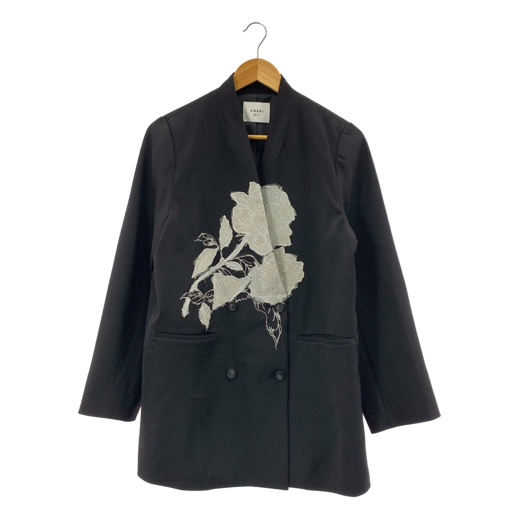 AMERI | 2024春夏玫瑰刺繡外套 | S碼 | 黑色 | 女款