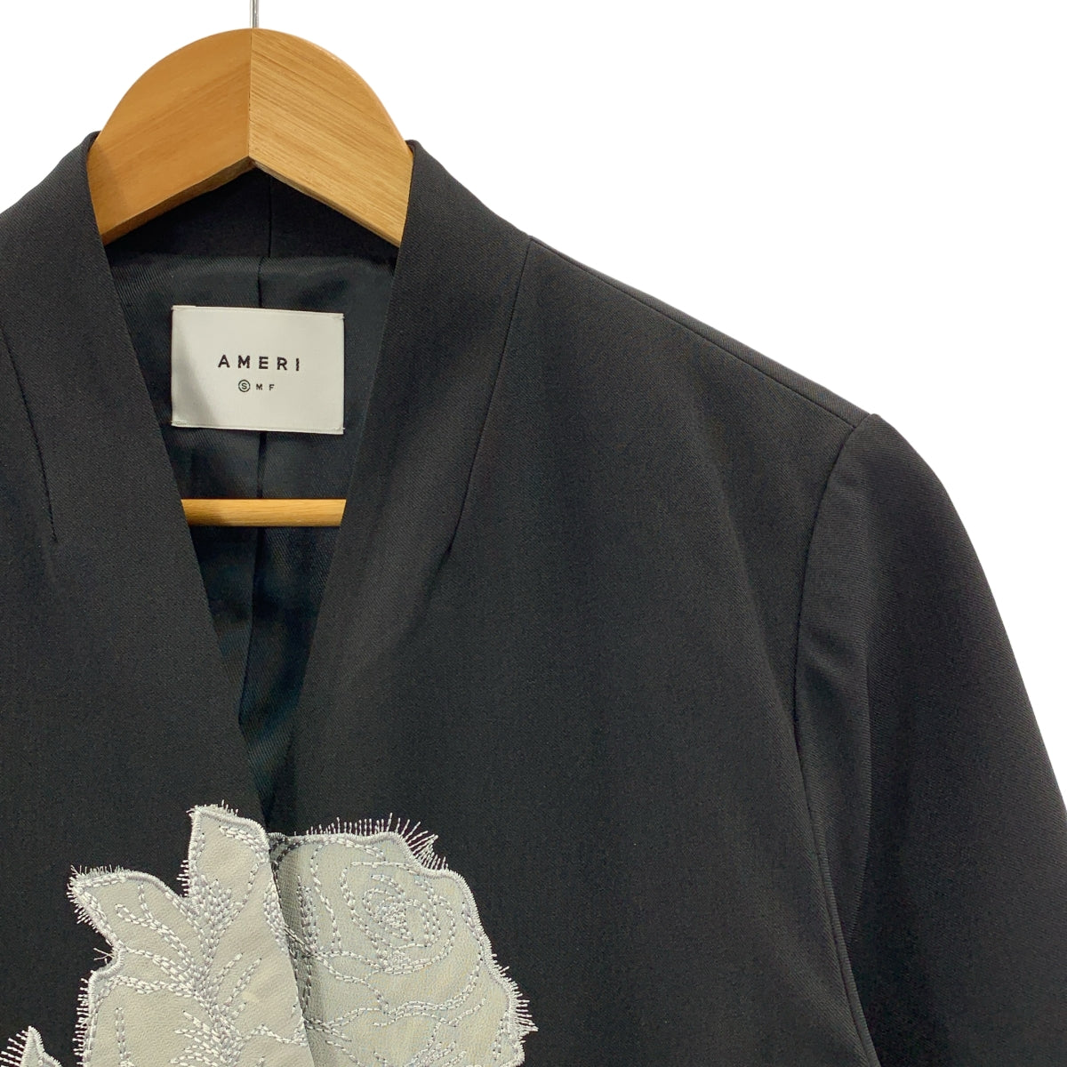 【美品】  AMERI / アメリ | 2024SS | ROSE EMBROIDERY JACKET ジャケット | S | ブラック | レディース