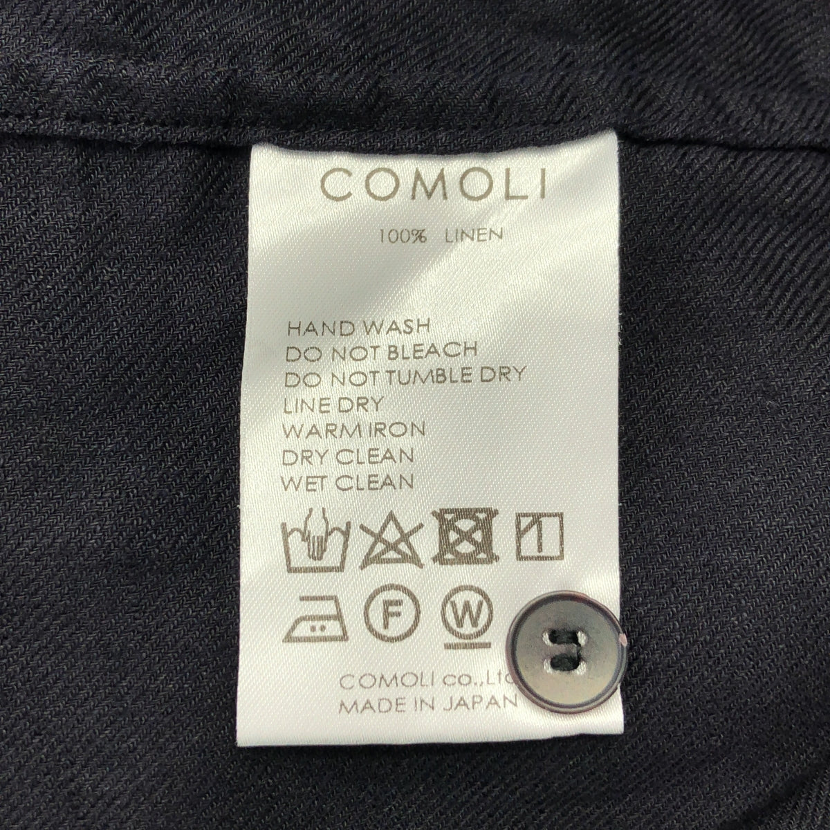COMOLI | 2023SS | 亞麻斜紋開領襯衫 | 尺寸 2 | 男款