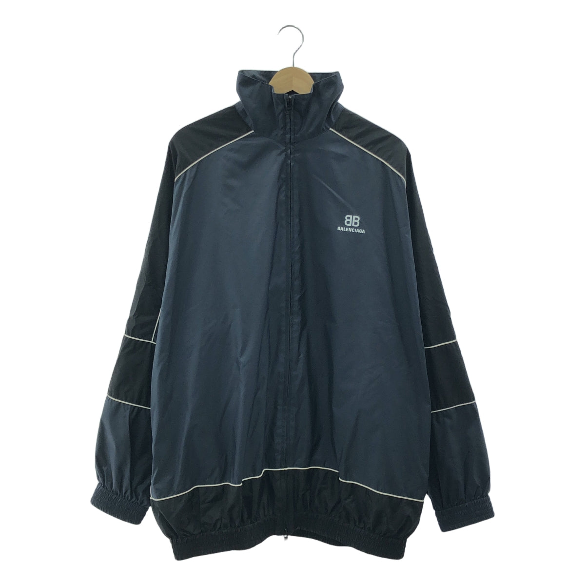 BALENCIAGA | 2020 | BB 標誌拼色尼龍外套 | 44 | 海軍藍/黑/白 | 男款