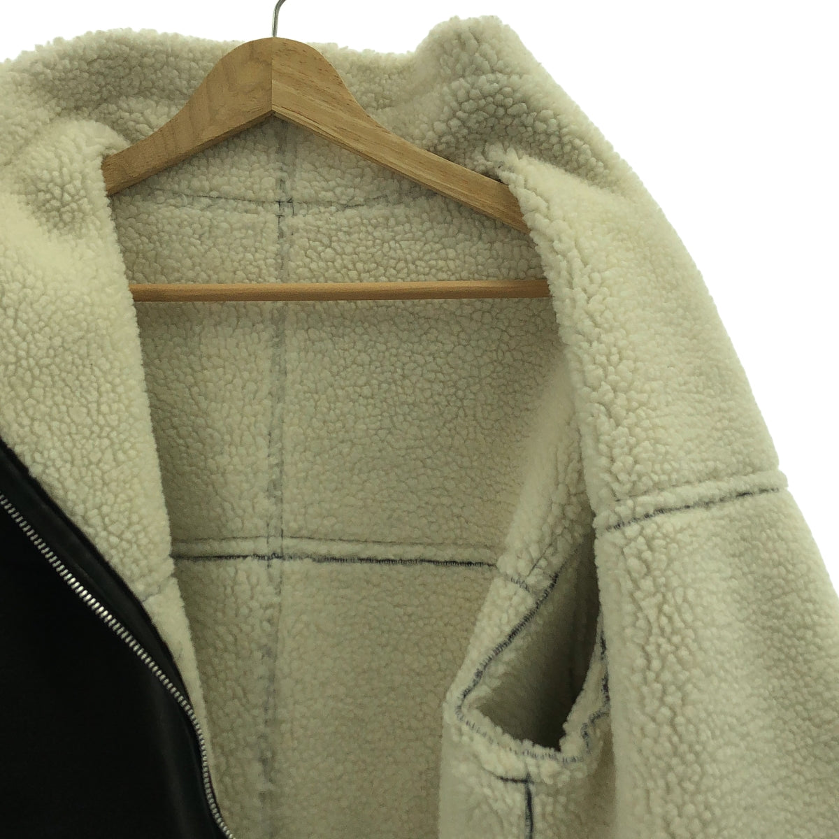 HELIOPOLE / エリオポール | エコレザー ムートン ジャケット | 36 | ブラック | レディース