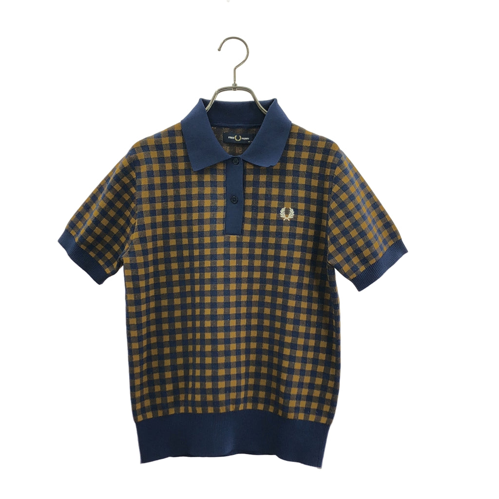 FRED PERRY / フレッドペリー | ギンガムチェック ニット ポロシャツ | 36 | レディース