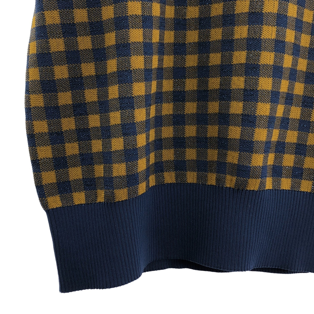 FRED PERRY / フレッドペリー | ギンガムチェック ニット ポロシャツ | 36 | レディース