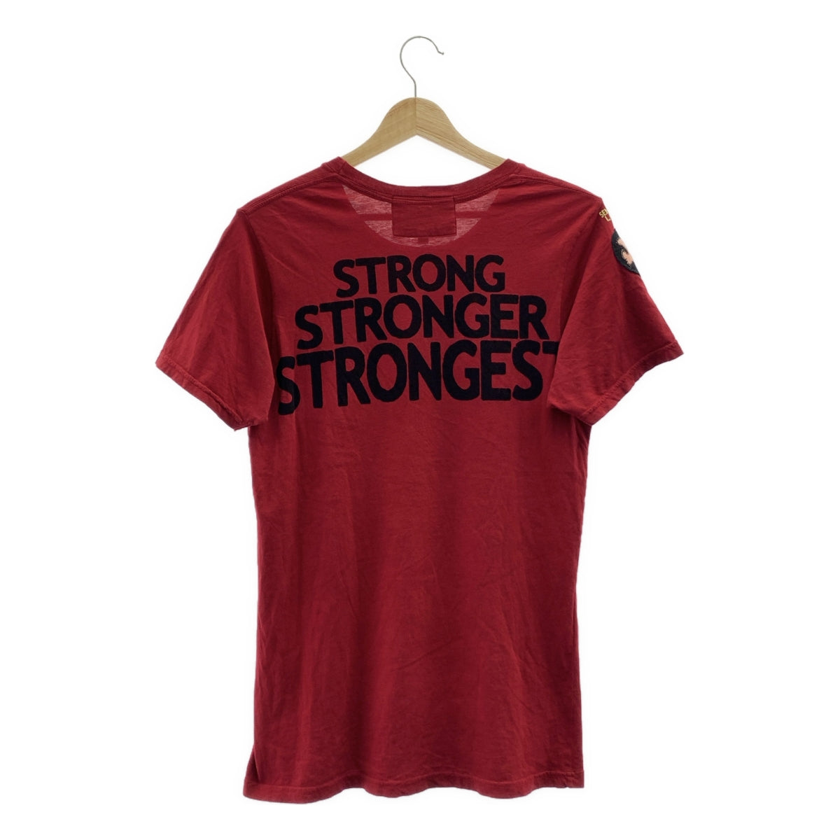 FREE CITY / フリーシティー | STRONG / ロゴ プリント ワッペン Tシャツ カットソー | M | レッド | メンズ