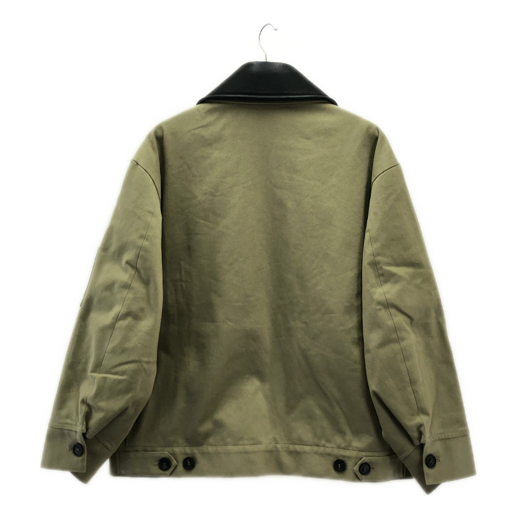 【美品】  N°21 / ヌメロヴェントゥーノ | レザーカラー ワークジャケット | S | ベージュ/ブラック | レディース