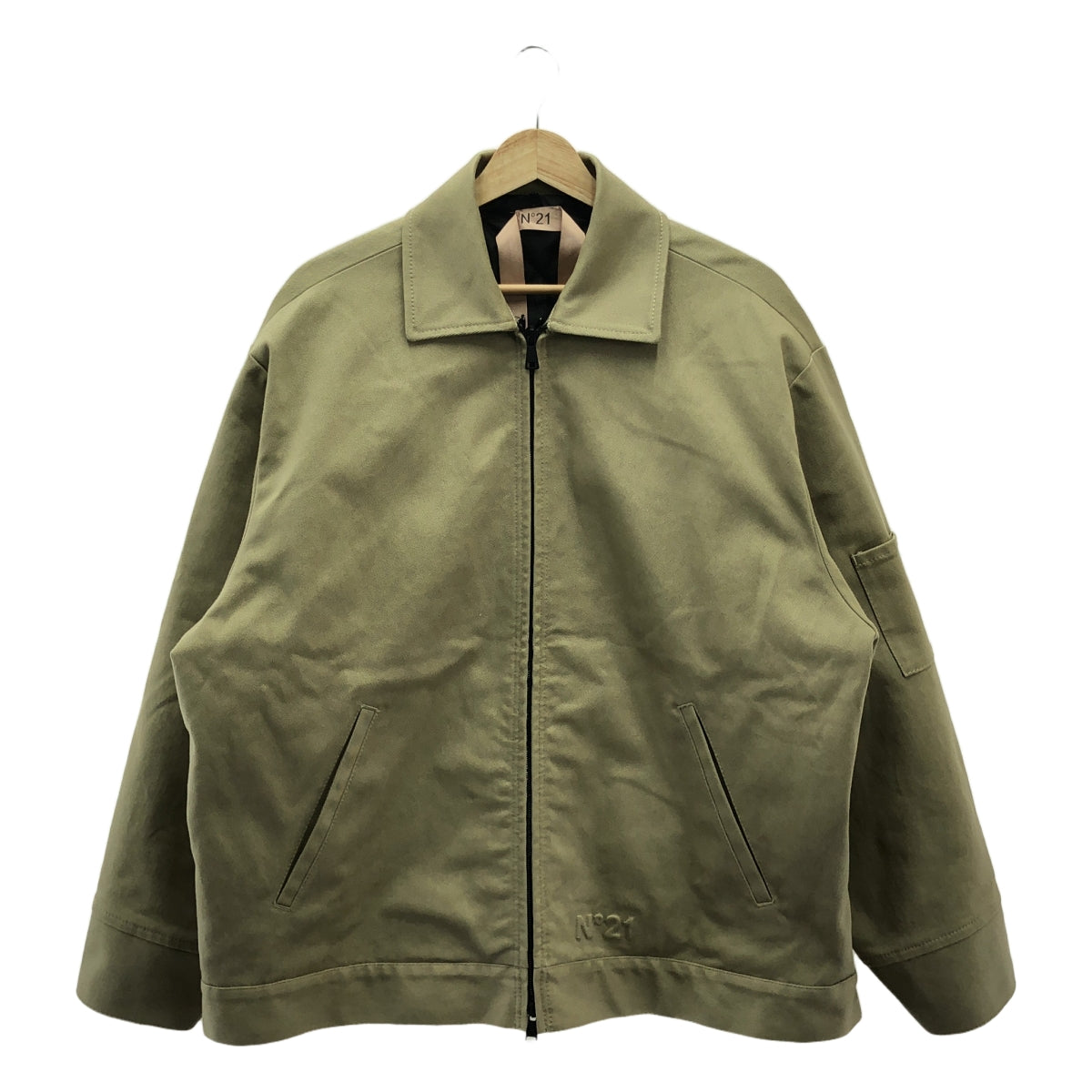 【美品】  N°21 / ヌメロヴェントゥーノ | レザーカラー ワークジャケット | S | ベージュ/ブラック | レディース