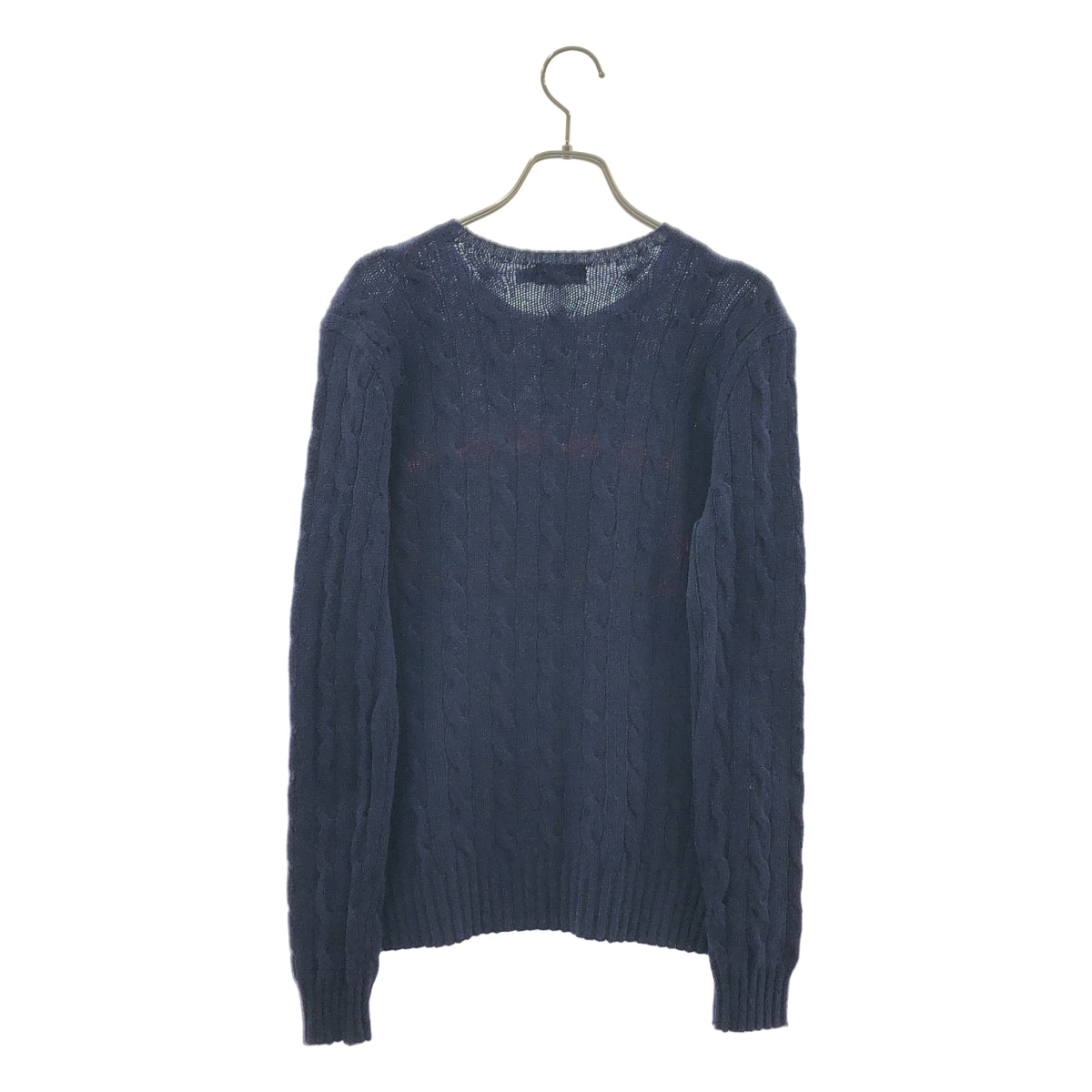 POLO RALPH LAUREN / ポロラルフローレン | ウール カシミヤ ロゴ ケーブル ニット | S | レディース