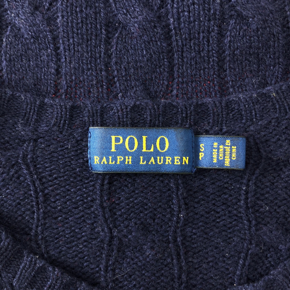 POLO RALPH LAUREN / ポロラルフローレン | ウール カシミヤ ロゴ ケーブル ニット | S | レディース
