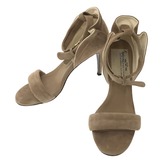 Pippi | Suede ankle strap heeled sandals | 36 1/2 | Beige | Women's