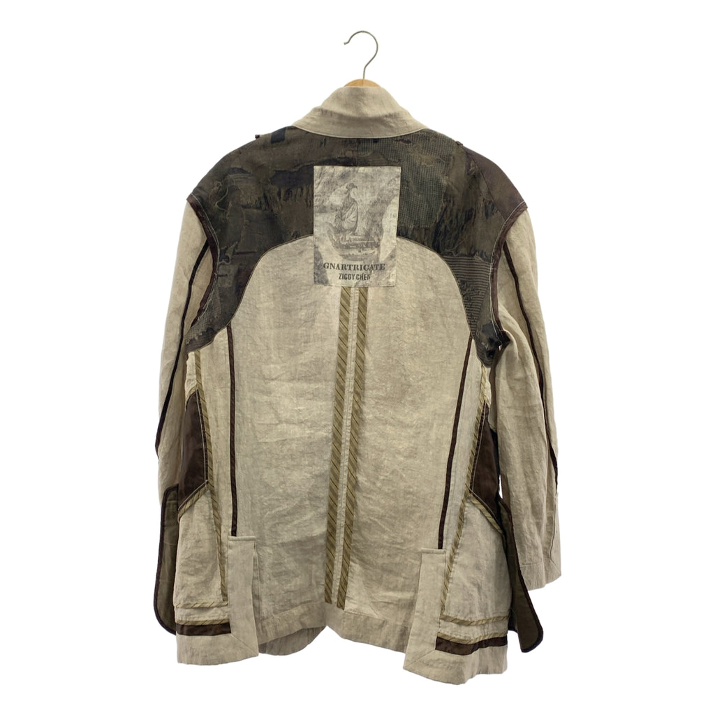 Ziggy Chen | 2025春夏系列 | 隱藏式拼接雙扣外套 | 單排扣大衣 | 44碼 | 男士