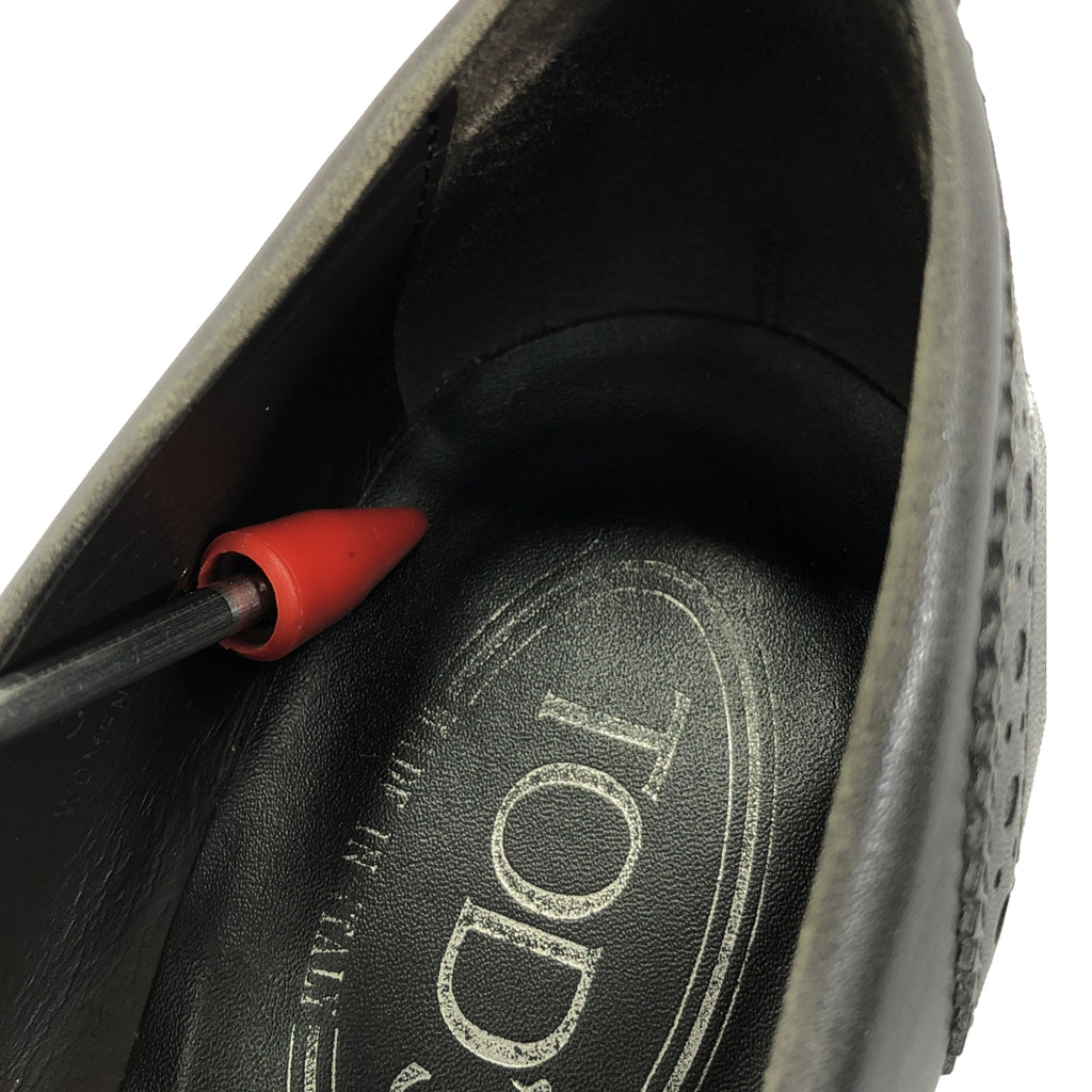 TOD'S / トッズ | フリンジチャンキーヒールパンプス | 36 | ブラック | レディース