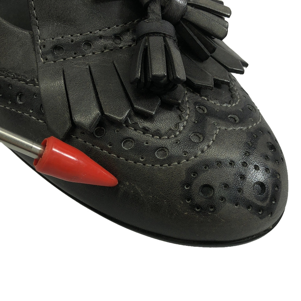TOD'S / トッズ | フリンジチャンキーヒールパンプス | 36 | ブラック | レディース