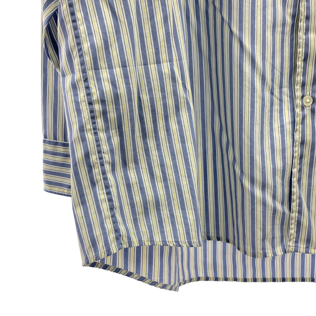 Graphpaper / 그래프 종이 | 2024AW | BROAD L/S OVERSIZED REGULAR COLLAR SHIRT 코튼 스트라이프 셔츠 | 1 | 블루 / 옐로우 | 맨즈