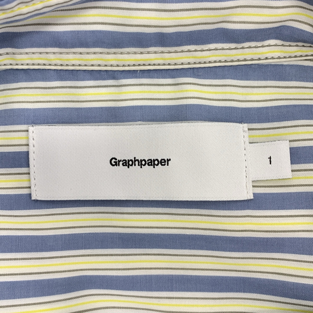 Graphpaper / 그래프 종이 | 2024AW | BROAD L/S OVERSIZED REGULAR COLLAR SHIRT 코튼 스트라이프 셔츠 | 1 | 블루 / 옐로우 | 맨즈
