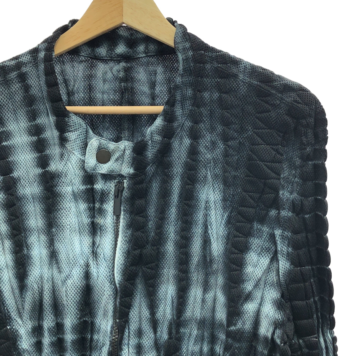 ISSEY MIYAKE MEN / イッセイミヤケメン | 2015SS | メッシュ プリーツ ジップアップ ジャケット | 3 | ブラック / グレー | メンズ