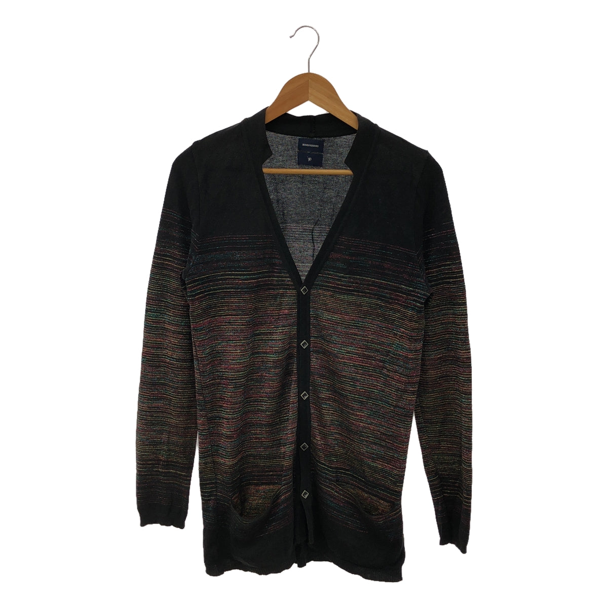 MIHARA YASUHIRO / MIHARA YASUHIRO | Neon glitter striped V-neck knit cardigan | S | Men's