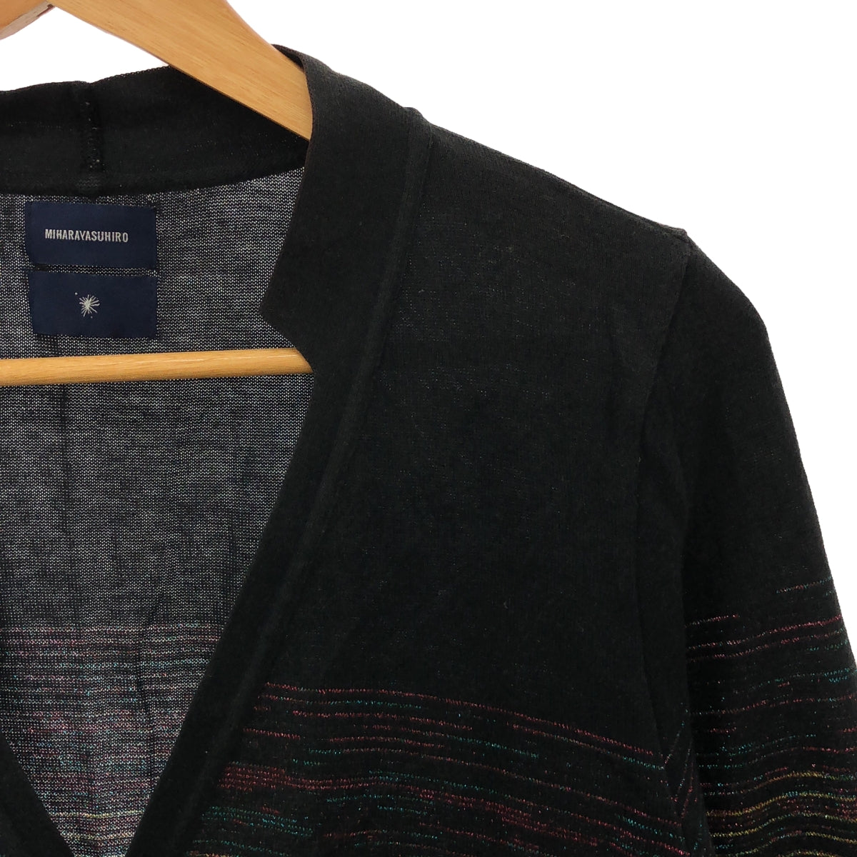 MIHARA YASUHIRO / MIHARA YASUHIRO | Neon glitter striped V-neck knit cardigan | S | Men's