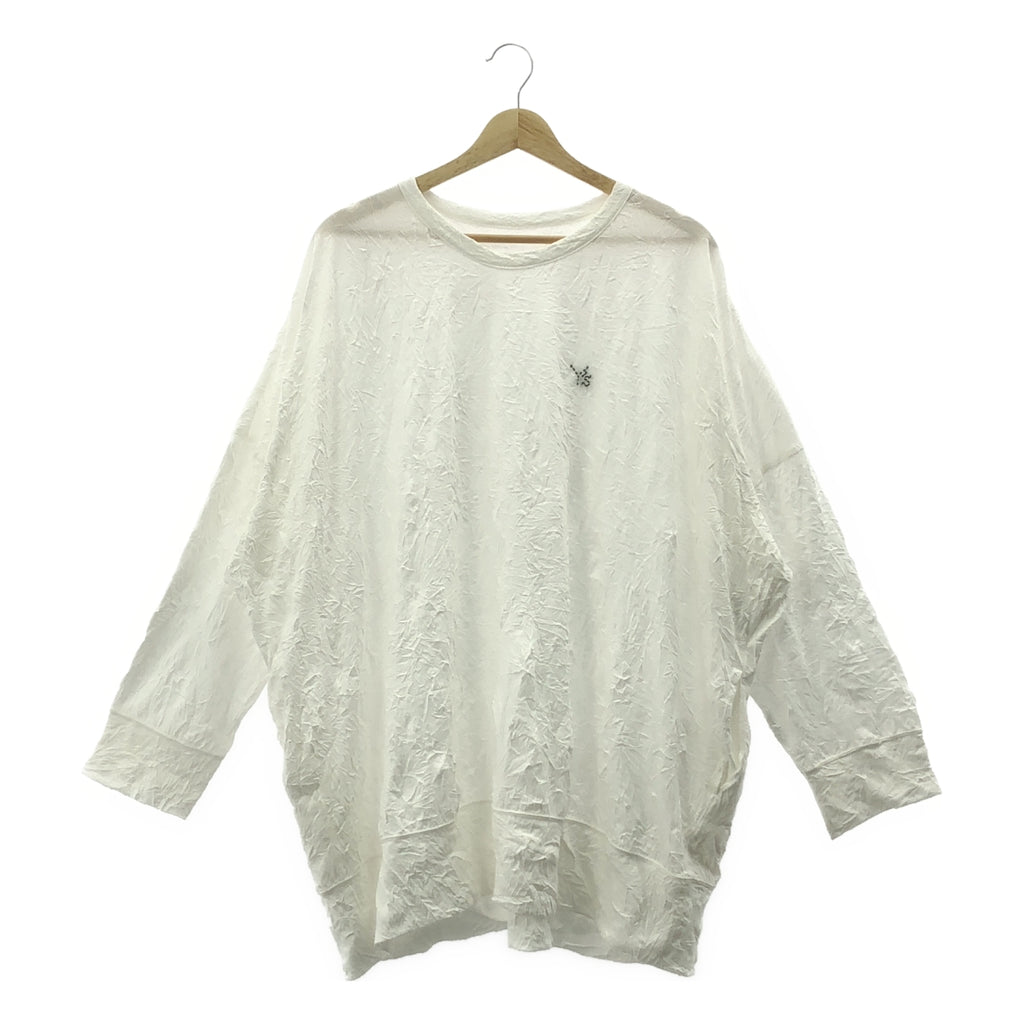 [狀況極佳] Y's / Y's Yohji Yamamoto | 尺寸 30 - T/C 針織 Y'S 針跡大長袖皺褶長袖襯衫 | 白色 | 女款