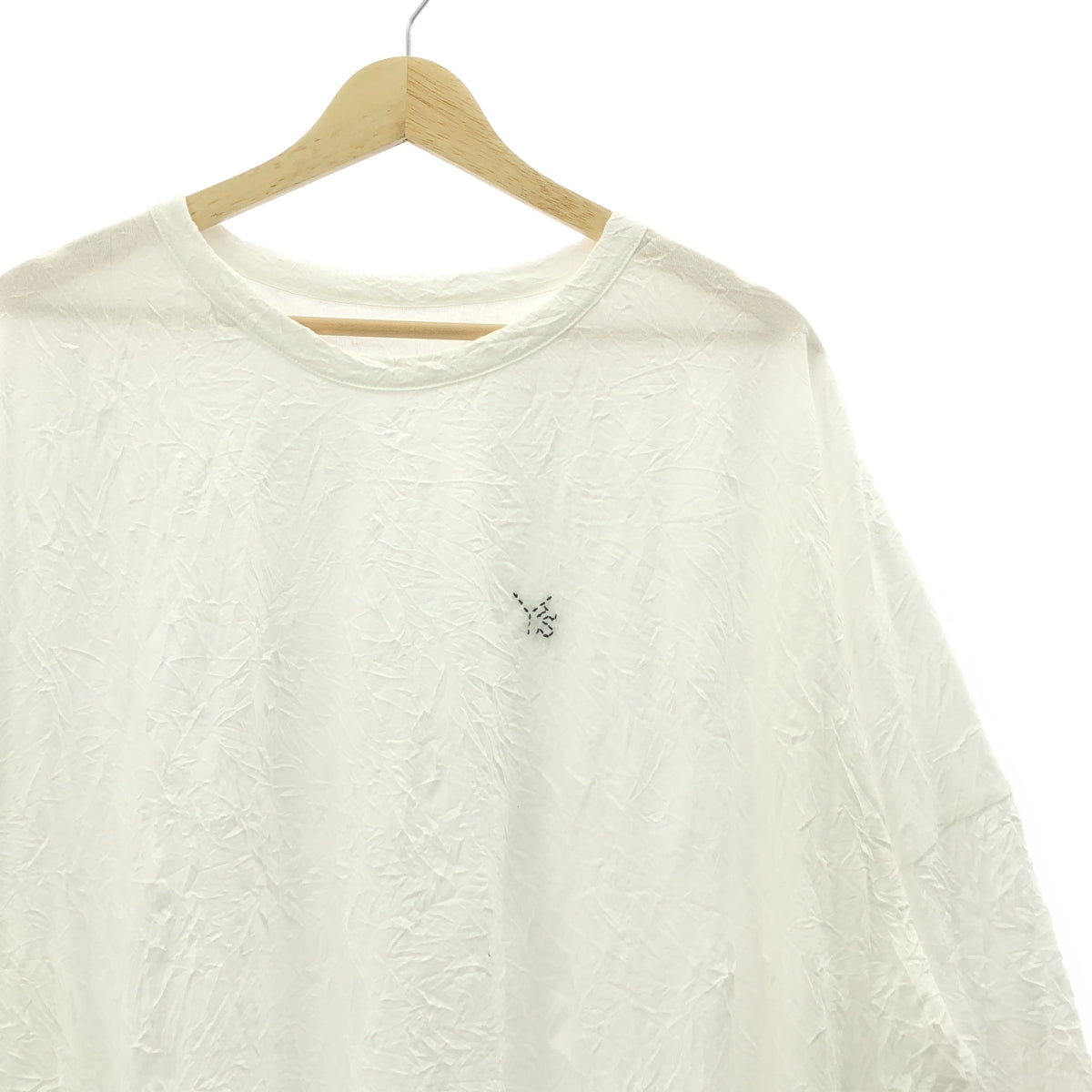 [狀況極佳] Y's / Y's Yohji Yamamoto | 尺寸 30 - T/C 針織 Y'S 針跡大長袖皺褶長袖襯衫 | 白色 | 女款