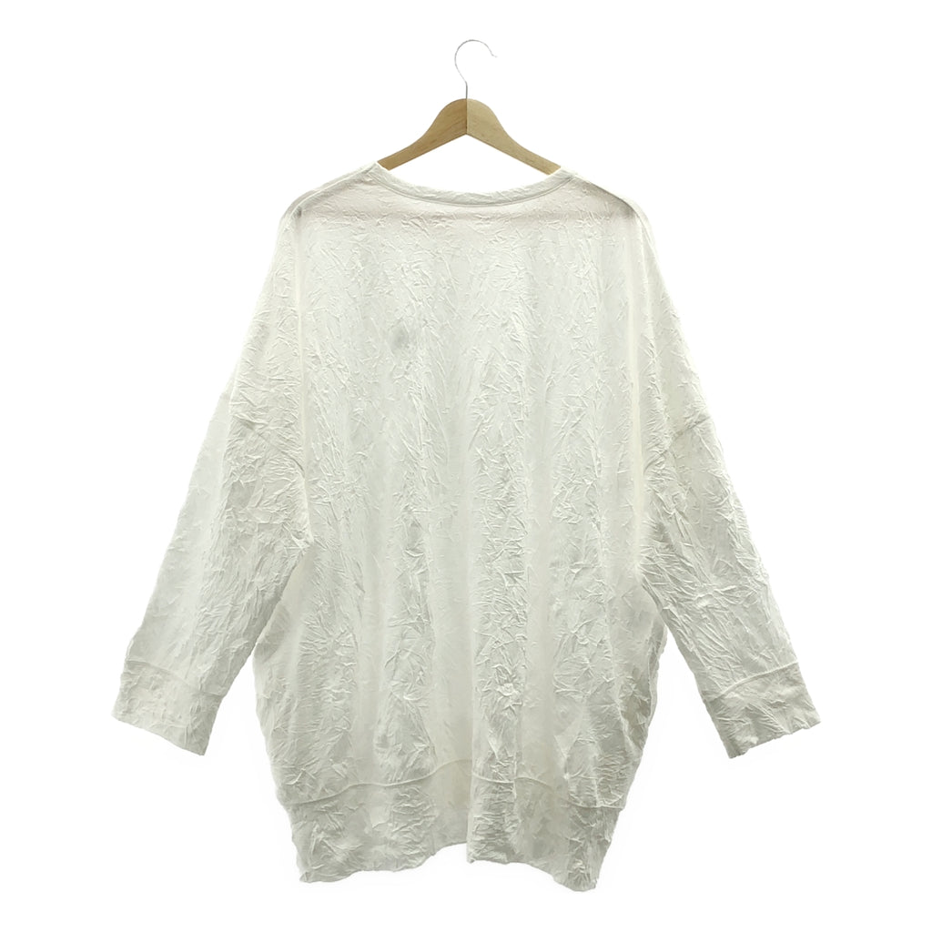 [狀況極佳] Y's / Y's Yohji Yamamoto | 尺寸 30 - T/C 針織 Y'S 針跡大長袖皺褶長袖襯衫 | 白色 | 女款