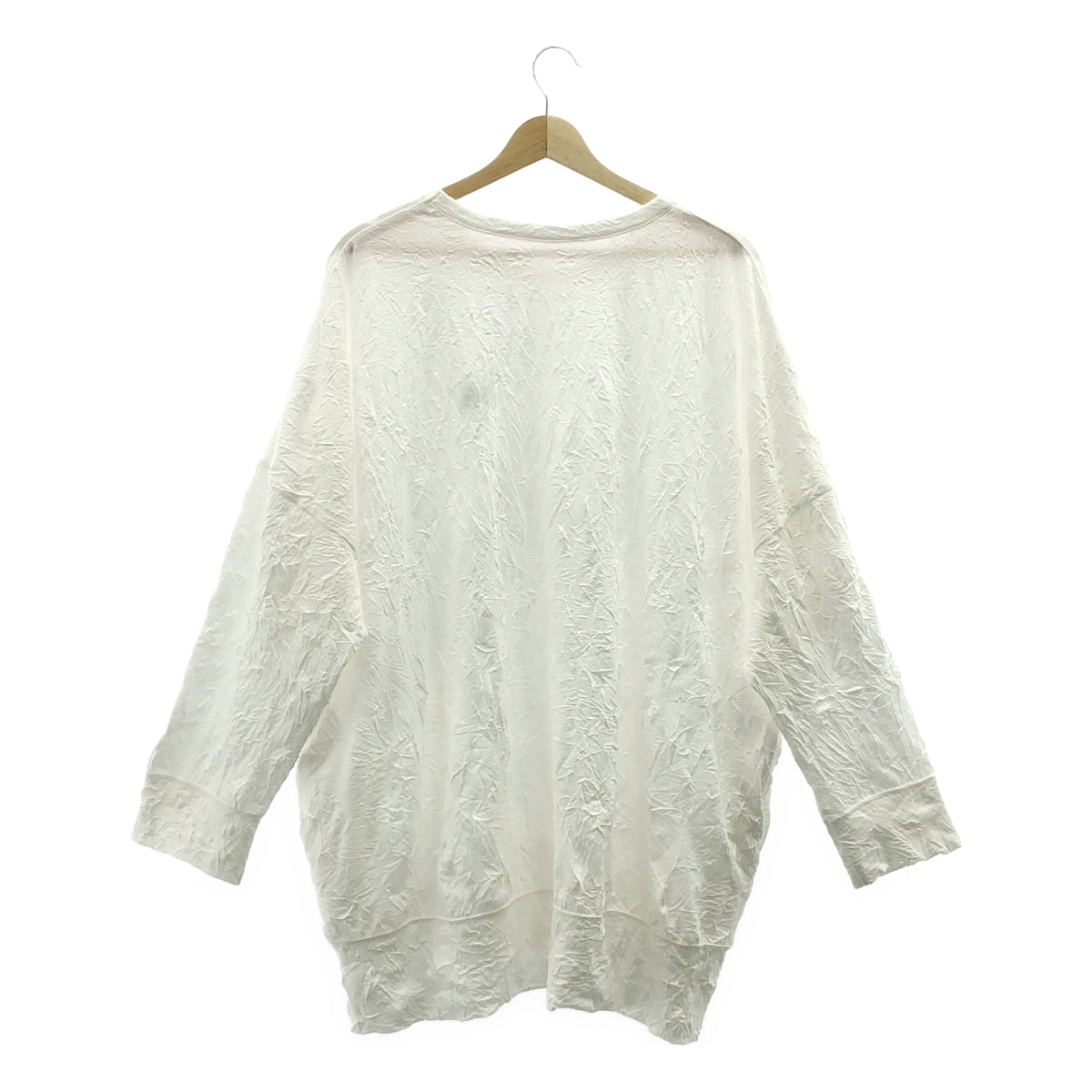 [狀況極佳] Y's / Y's Yohji Yamamoto | 尺寸 30 - T/C 針織 Y'S 針跡大長袖皺褶長袖襯衫 | 白色 | 女款