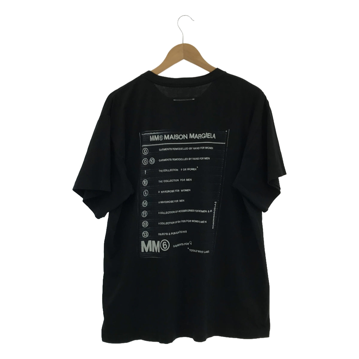 MM6 Maison Margiela | 2020春夏 |背面印花標誌圓領超大T卹剪裁和縫製 | S |黑色 |女性的