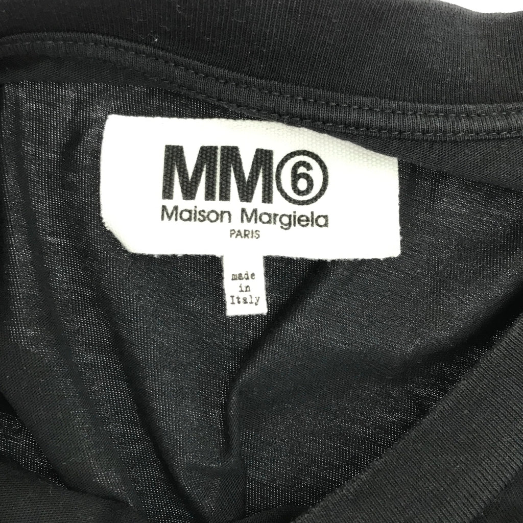 MM6 Maison Margiela | 2020春夏 |背面印花標誌圓領超大T卹剪裁和縫製 | S |黑色 |女性的