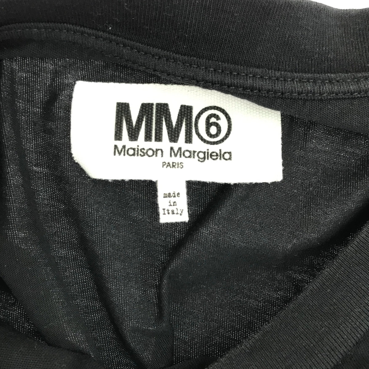 MM6 Maison Margiela | 2020春夏 |背面印花標誌圓領超大T卹剪裁和縫製 | S |黑色 |女性的