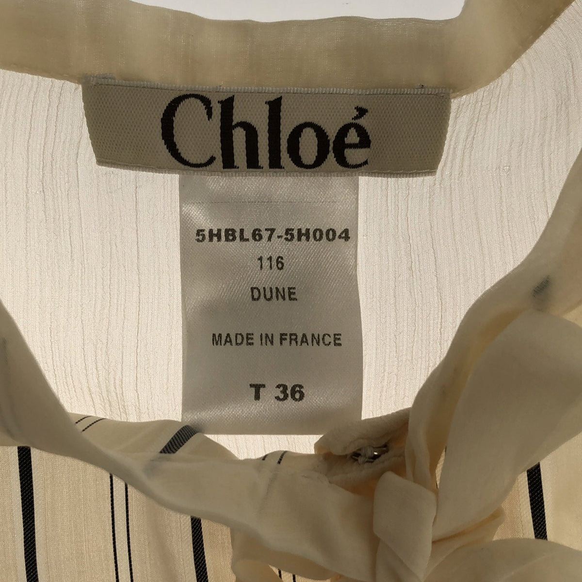 Chloe | 100% silk / Silk ribbon tie sheer blouse | 36 | Women's