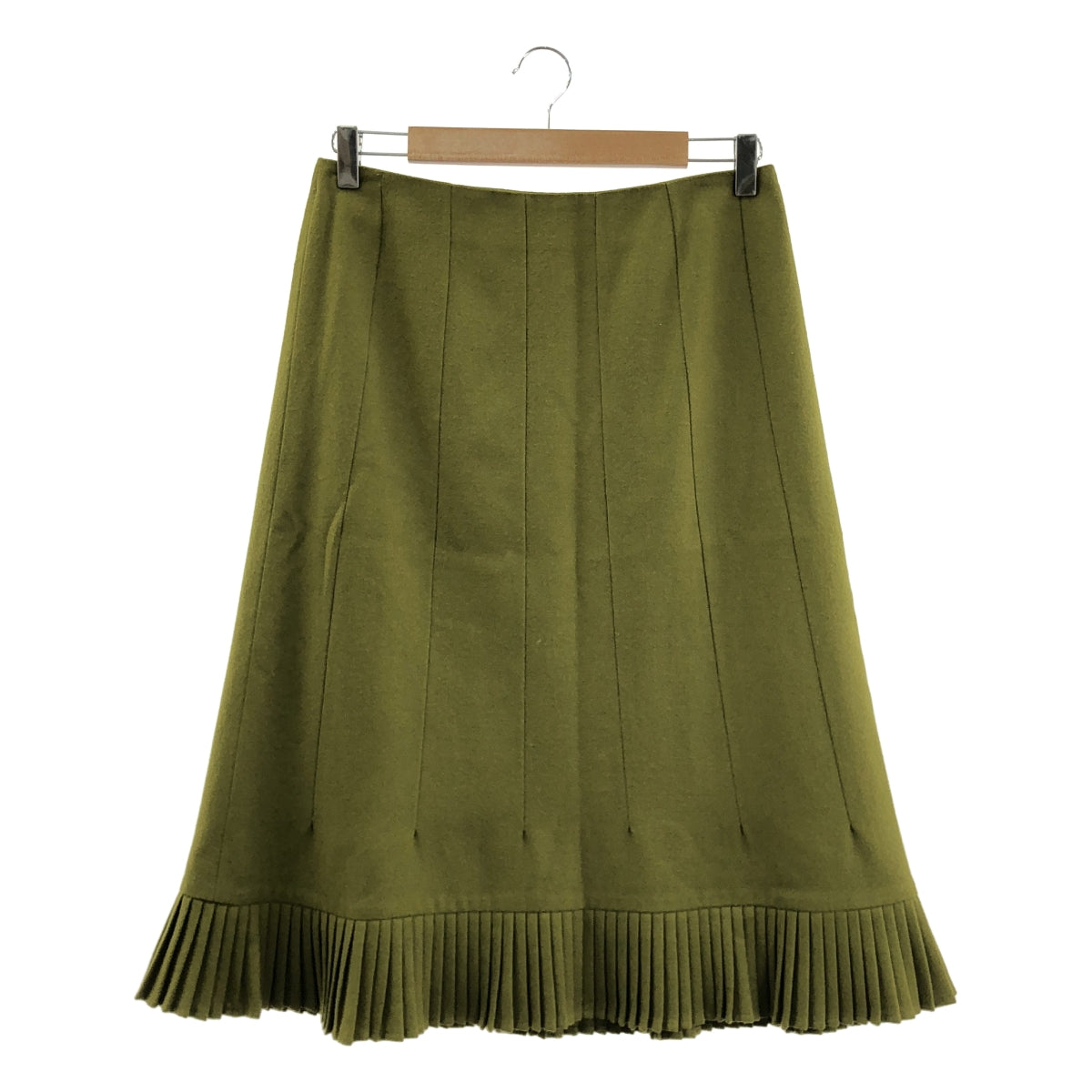 DRIES VAN NOTEN / ドリスヴァンノッテン | ウール プリーツ切替え ロングスカート | 38 | レディース