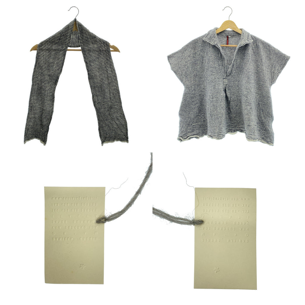 DANIELA GREGIS | 100% 羊絨 / 羊絨雙口袋針織毛衣配披肩 | F 碼 | 女款