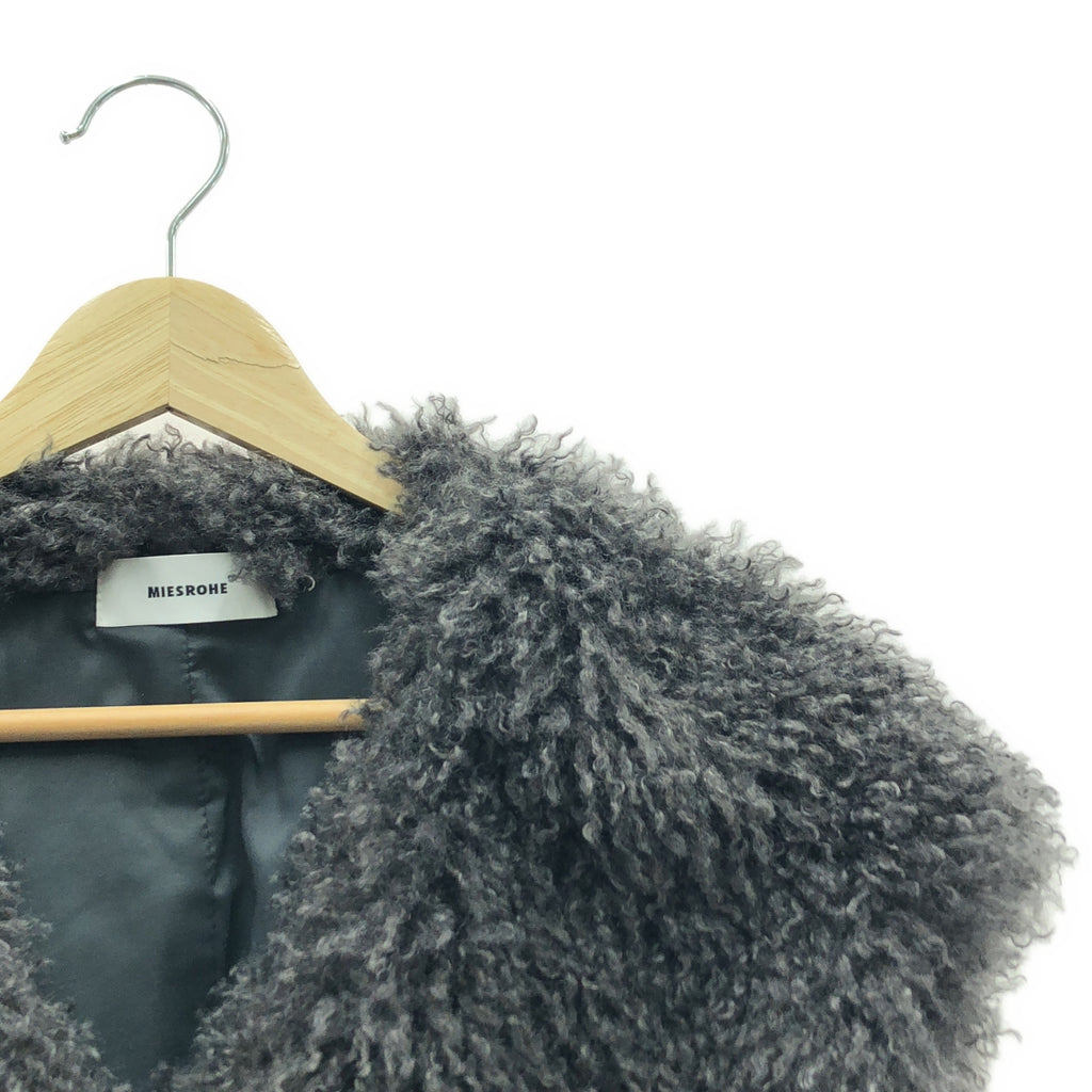 【美品】  MIESROHE / ミースロエ | ファー ノースリーブ Vネック ベスト | F | グレー | レディース