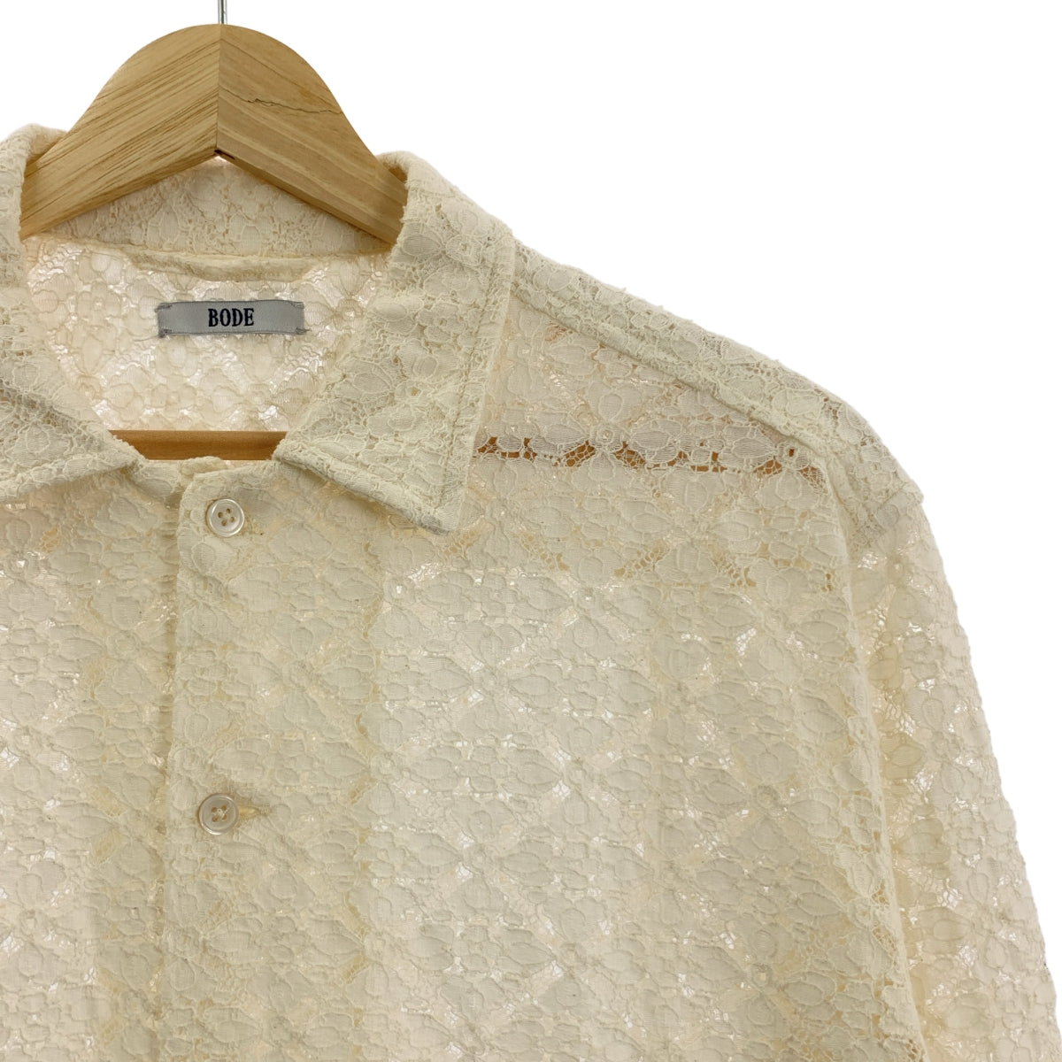 BODE / ボーディ | 2023SS | TILE LACE LS SHIRT タイルレースシャツ | S/M |