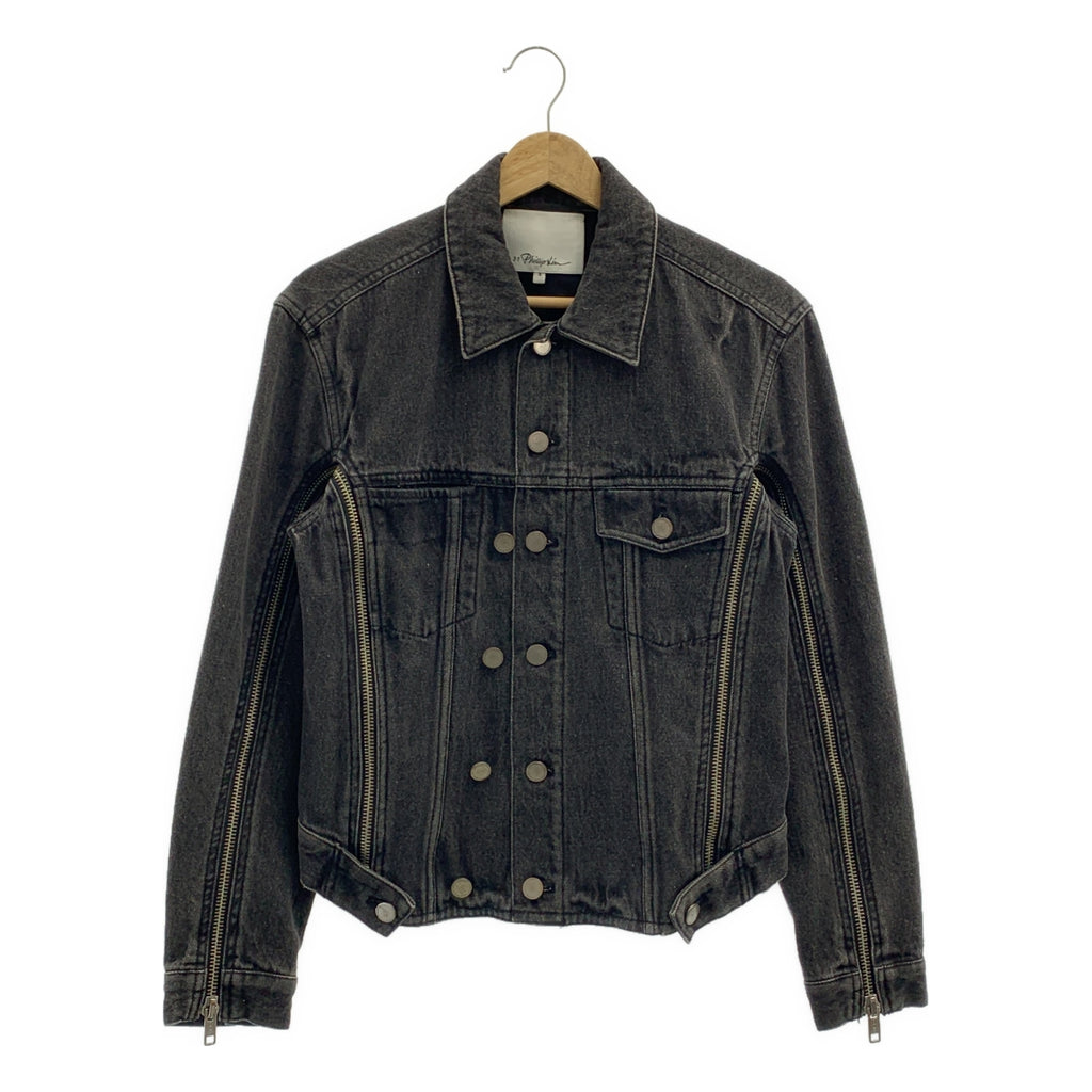 3.1 Phillip Lim / スリーワンフィリップリム | ジップデザイン デニムジャケット | 4 | ブラック | レディース